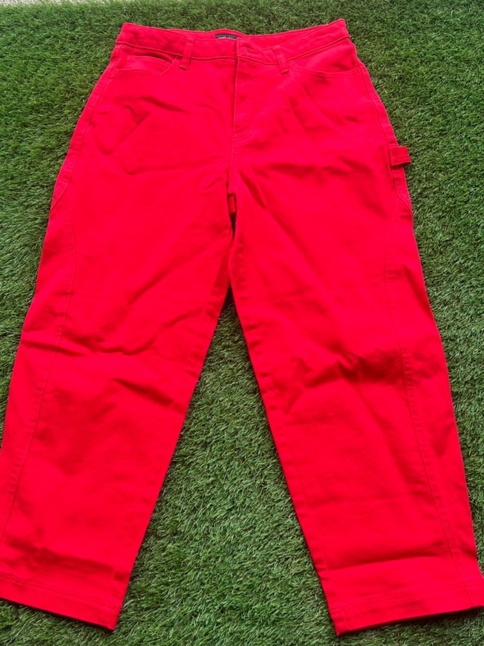 Women’s Cargo Jeans in Bright Red
